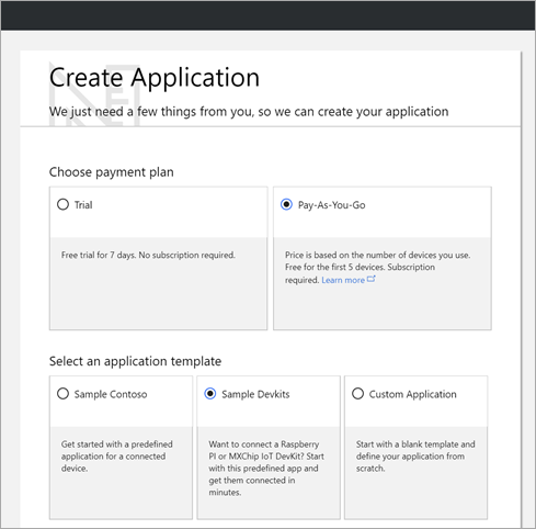 Create a New Azure IoT Central App