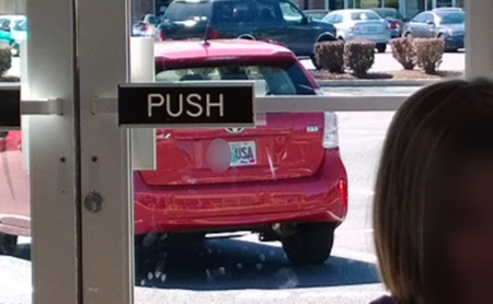Zoomed way in on a license plate