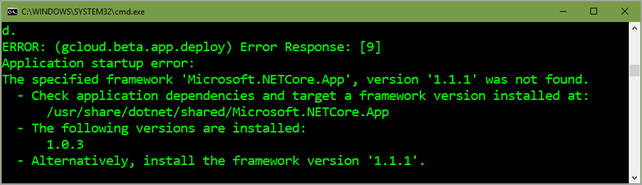 .NET Core Runtime 1.0.3 supported