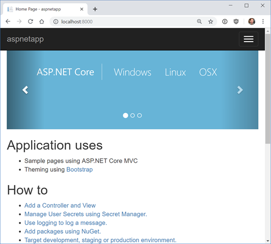 Simple ASP.NET Core app under Docker