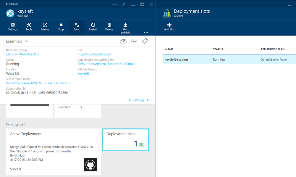 Adding Deployment Slots to an Azure Web App