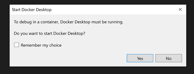 Start Docker Desktop?