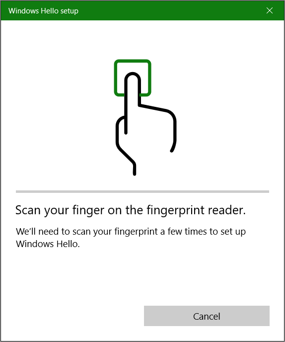 Windows Hello for Fingerprints