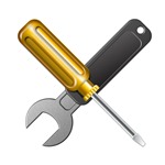 Screwdriver and Wrench crossed