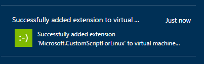 Successfully added a VM Extension
