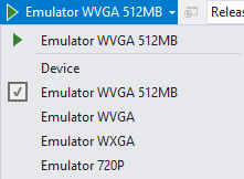 Different Emulator Resolutions in a Dropdown
