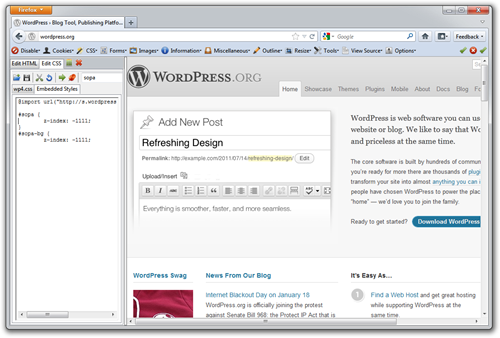 WordPress SOPA floats a giant DIV