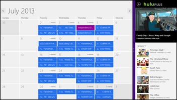 Surface running Hulu and my Calendar