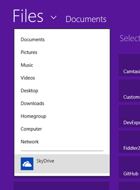 SkyDrive integration in Windows 8 RT