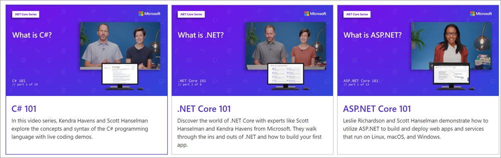 Lots of .NET learning videos and tutorials up on YouTube, free!