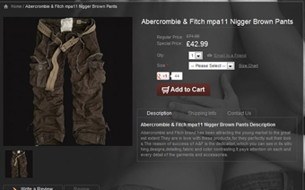 Offensive Abercrombie and Fitch Pants on a Chinese Knockoff Site