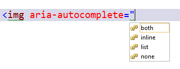 Adding aria-autocomplete to an IMG tag