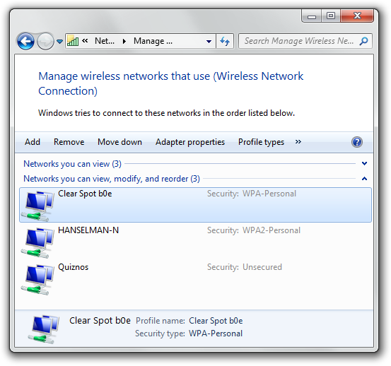 Manage Wireless Networks 