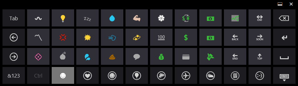 Windows 8.1 Emoji Touch Keyboard