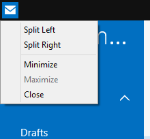 You can split windows with mouse clicks from the System Menu
