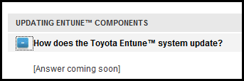 Will my Entune system update? No.