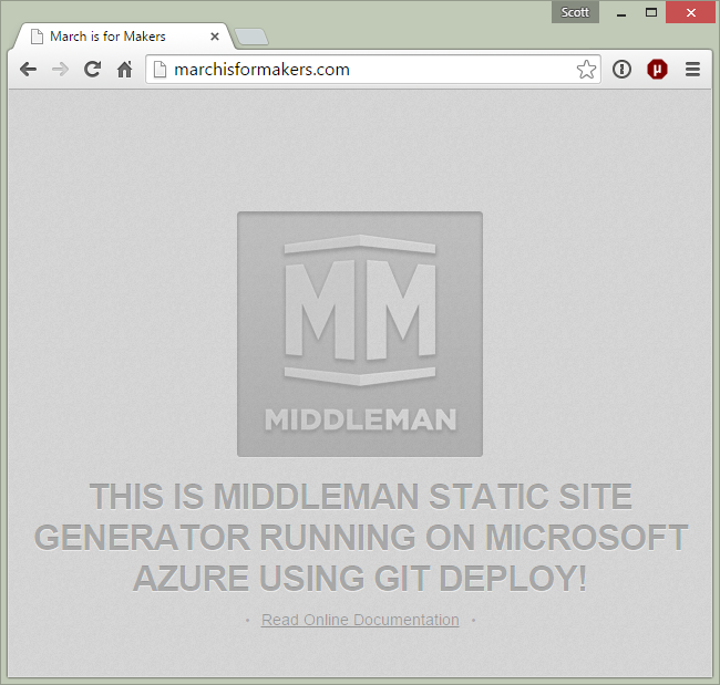 Middleman Static Site Generator on Azure