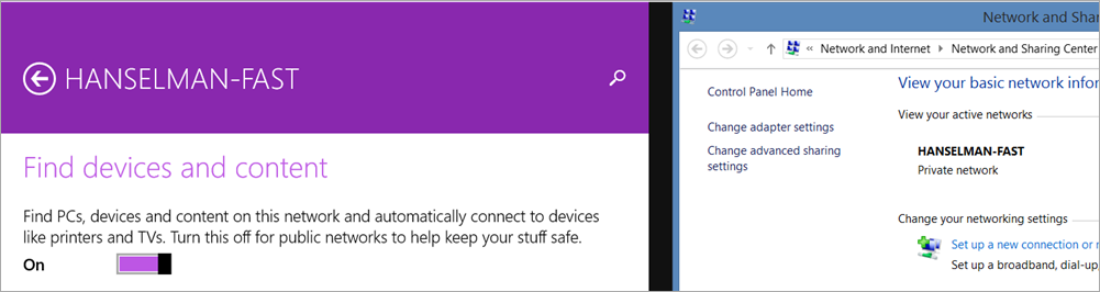 Switching a Network Private in Windows 8