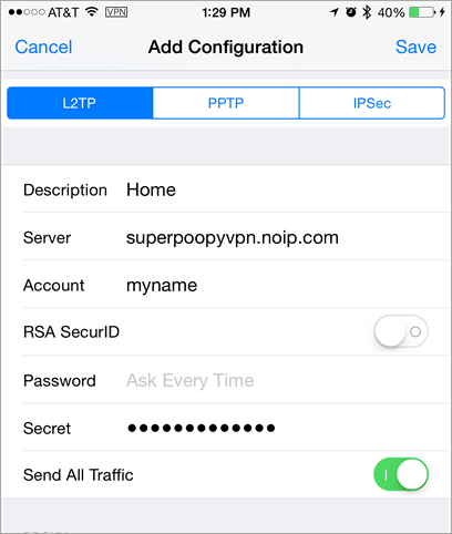 Add VPN in iOS