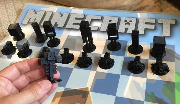 Minecraft 3D Printed Chess Set