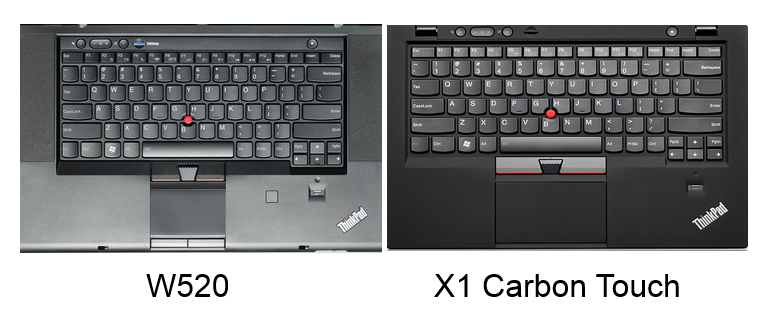 The Carbon Touch has a much larger touchpad than the W520