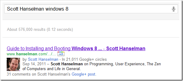 Googling for Windows 8 Scott Hanselman