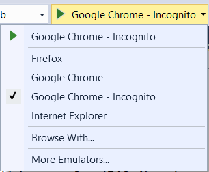 List of Browsers in Visual Studio