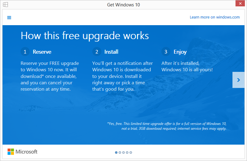 Free Upgrade to Windows 10