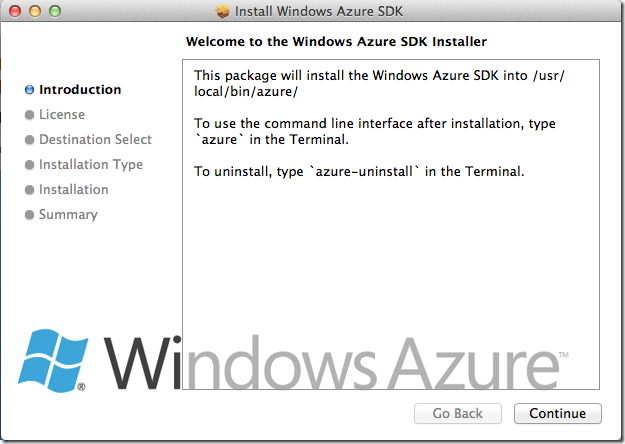 Azure SDK on a Mac