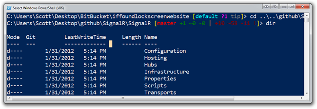 PowerShell with Git and Hg