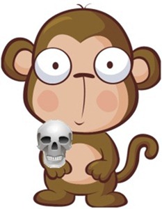 A monkey with a skull. Oh yes.