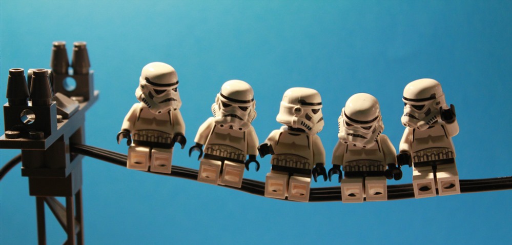 LEGO Stormtroopers on a Wire
