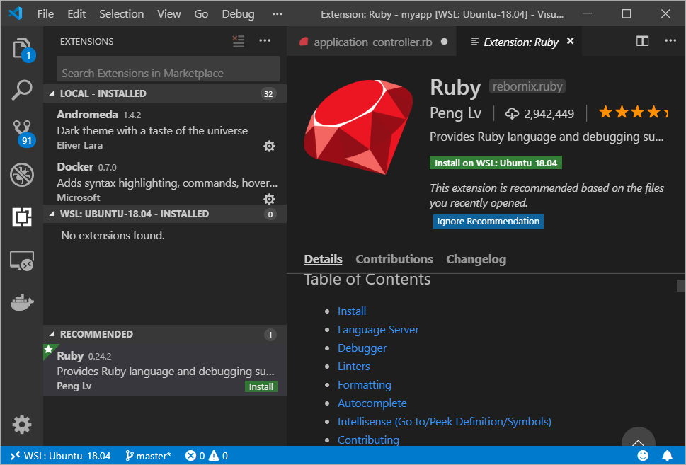 Ruby inside WSL