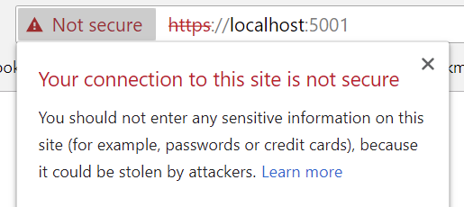 Your connection to this site is not secure