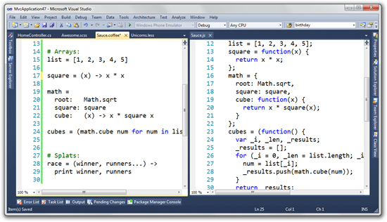CoffeeScript in Visual Studio