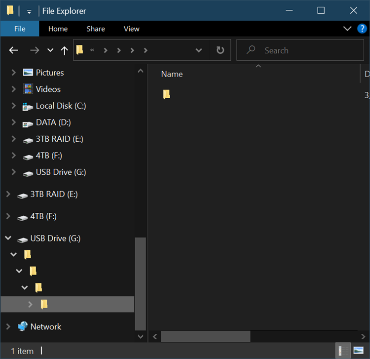 Infinite folders recursing. They are empty.