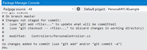 Git within the NuGet Package Manager Console