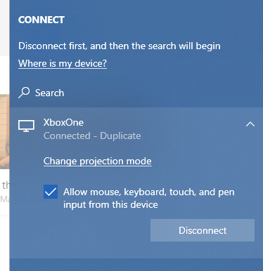 Connected to Xbox One