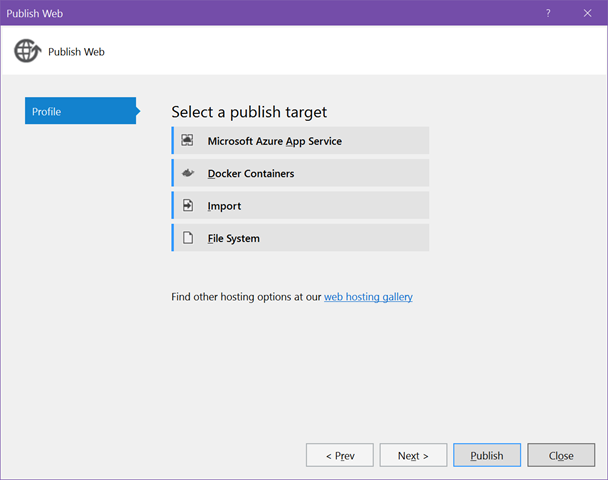 Docker Tools for Visual Studio