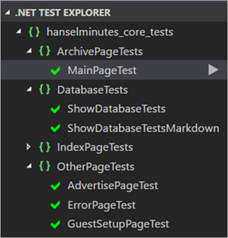 A Test Explorer tree view in VS Code for NET Core projects