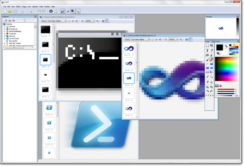 Awesome Visual Studio Command Prompt and PowerShell icons with Overlays -  Scott Hanselman's Blog