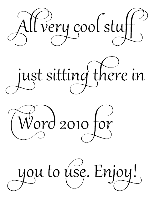 All very cool stuff just sitting there in Word 2010 for you to use. Enjoy!