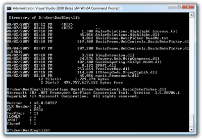 Administrator Visual Studio 2008 Beta2 x64 Win64 Command Prompt