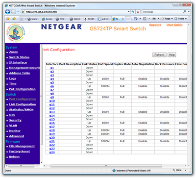 NETGEAR Web Smart Switch - Windows Internet Explorer