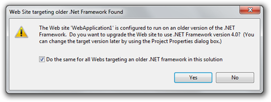 Web Site targeting older .Net Framework Found (8)