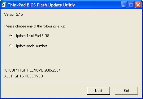 ThinkPad BIOS Flash Update Utiltiy