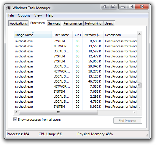 Figuring Out Why My Svchost Exe Is At 100 Cpu Without Complicated Tools In Windows 7 Scott Hanselman S Blog