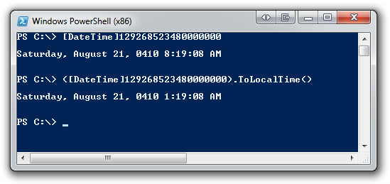 Windows PowerShell, again, being awesome.