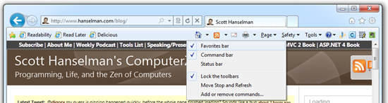The Command Bar and Bookmark Bar shown
