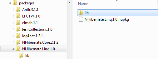 A nupkg file open in Windows Explorer